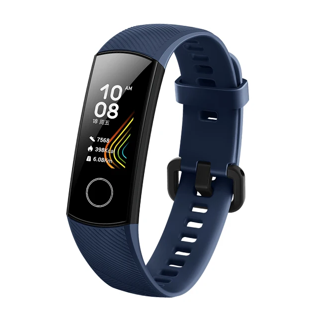 blue Смарт-браслет huawei Honor band 5 AMOLED huawei smartwatch с кислородом крови пульсометр ftness трекер сна спортивные часы - Цвет: blue