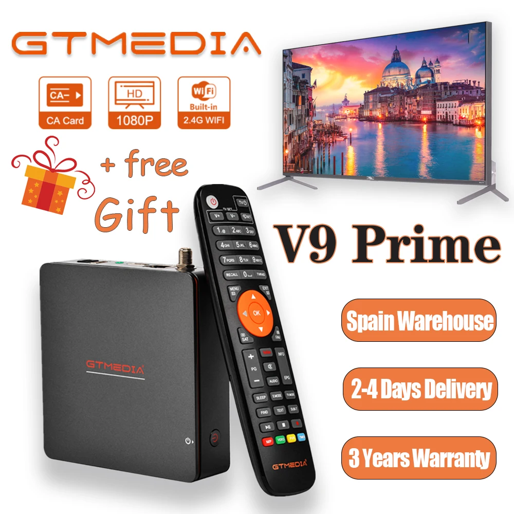 Спутниковый ресивер GTmedia V9 prime 1080P аналогичный супер приемник Full HD h.265 v8x