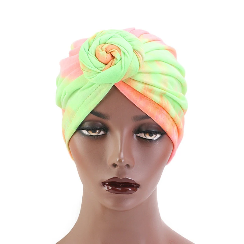 15pcs Women Stretchy Flower Turban African Style Cotton Knotted Peas Pre-Tied Hat Makeup Cap | Красота и здоровье