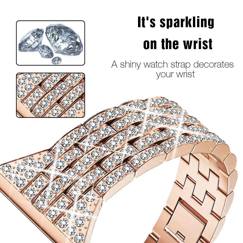 Slim Diamond strap for Apple watch band 40mm 41mm 38mm 45mm 44mm 42mm 38mm Metal watchband iWatch Serie 3 4 5 6 se 7 bracelet
