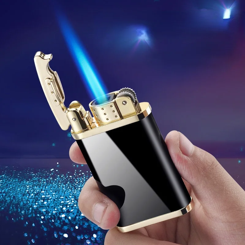 

Straight Into The Lighter Windproof Metal Inflatable Blue Flame Point Cigar Smoking Accessories for Weed Tobacco Accessories