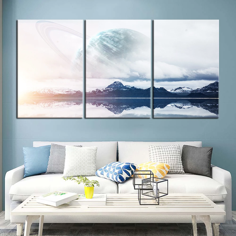 

Комплект из 3 предметов Fantasy обложек земли живопись маслом на холсте обои Декор в гостиную наклейки на стену диван фон настенная живопись