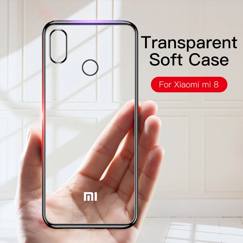 Shockproof Silicone Phone Cases for Xiaomi Mi 8/Mi8 SE Lite 360 Transparent Soft TPU Back Cover Mi 8 Explorer Edition Mi8SE Capa