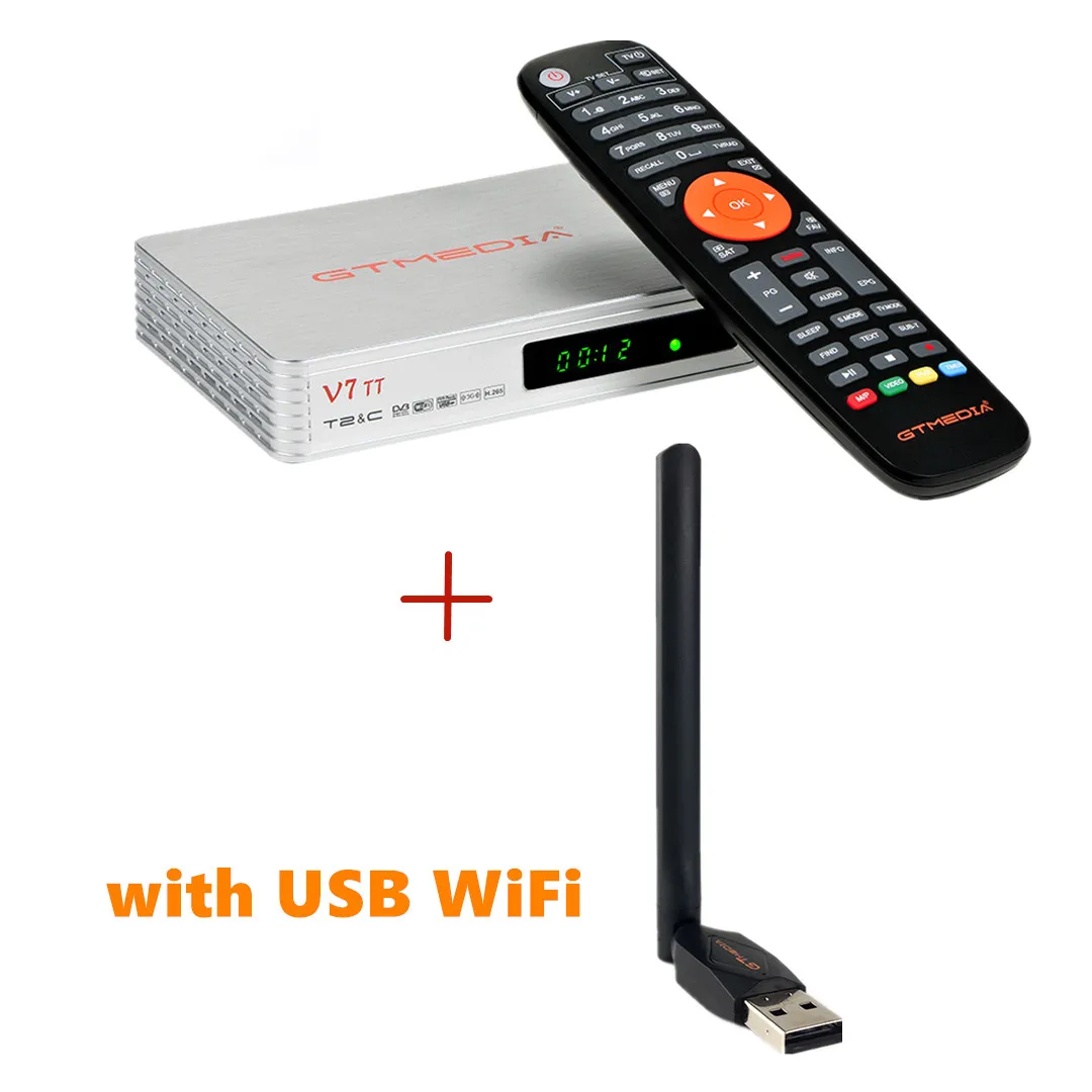 GTMEDIA v7 TT Satellite TV Receiver DVB BOX DVB-T2 DVB-S Digital Wifi tv box cccam 7 line free Spain France | Электроника