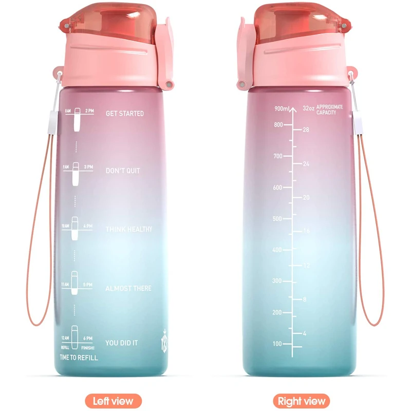 

ZOMAKE Premium Motivational Sports Water Bottle with Time Marker, 32 oz Reusable BPA-Free Water Jug for Sports/ Gym/ Outdoor