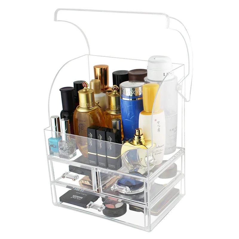 transparent acrylic make up jewelry storage box removable household makeup organizer box organizer hot sell free global shipping