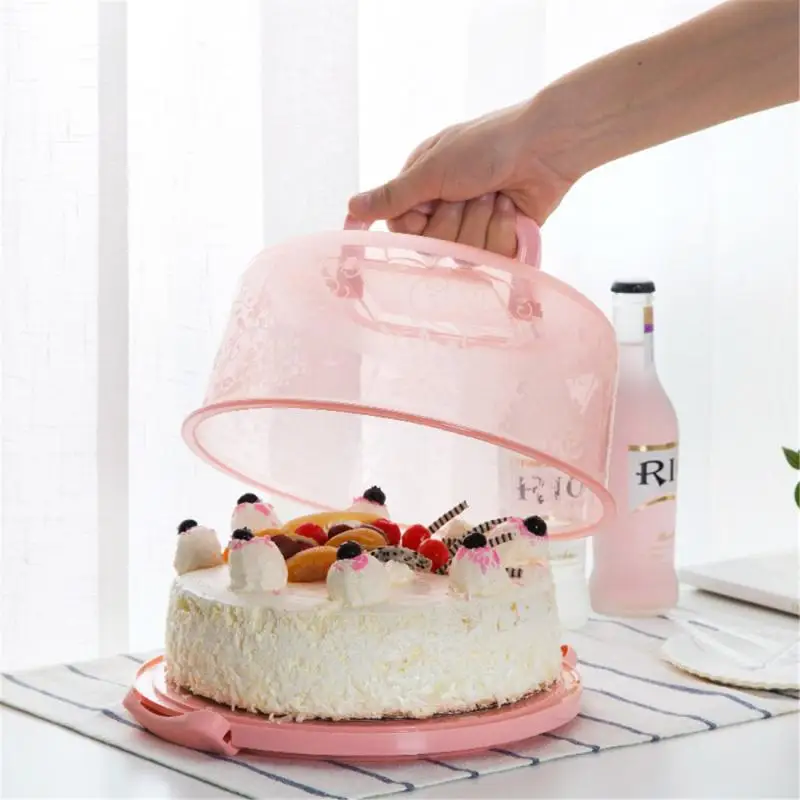 Plastic Round Cake Box Carrier Birthday Wedding Kitchen Baking Container Holder Cake Box Cupcake Dessert  Tray Kitchen Tool