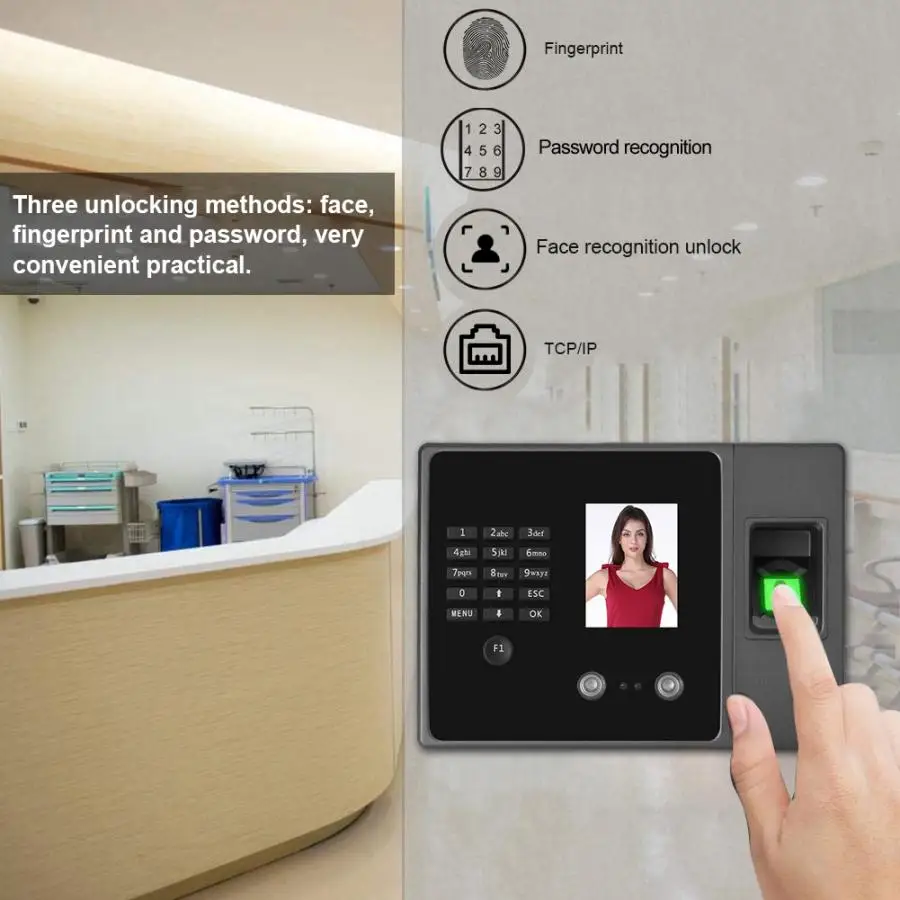 Fingerprint Recognition Device 2.8in TFT HD Screen Waterproof TCP Face Password Attendance Machine |
