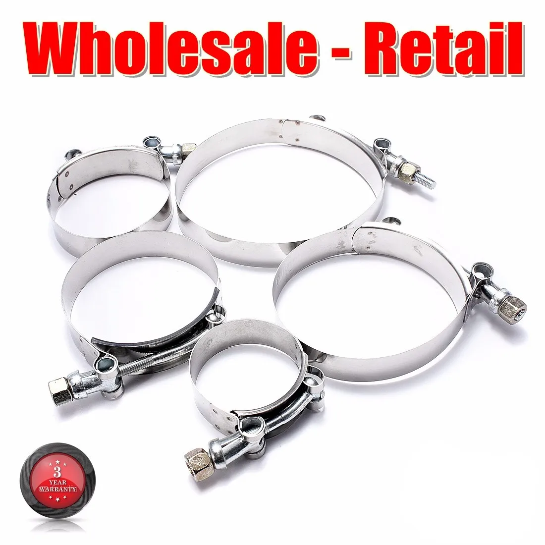 

1.8 Inch 2.25 Inch 2.5 Inch 3 Inch 4 Inch Stainless Steel T-Bolt TBolt Clamp Turbo /Down-pipe Hose Coupler /Intake