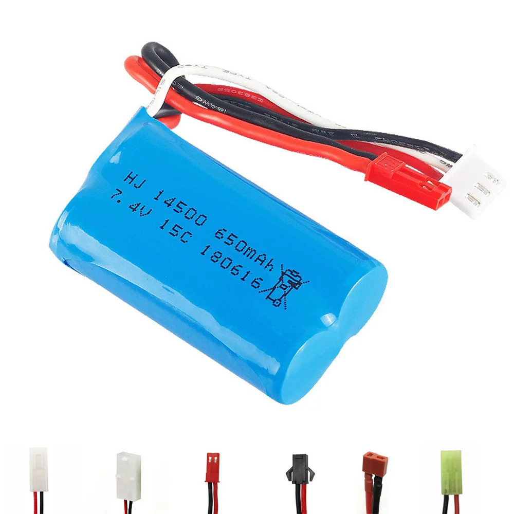 

7.4V 650mAH 14500 15C Lipo Battery For Syma F1 BR6802 HJ370 W608-7 YD712 YD921 Remote control helicopter toys accessories 7.4 V