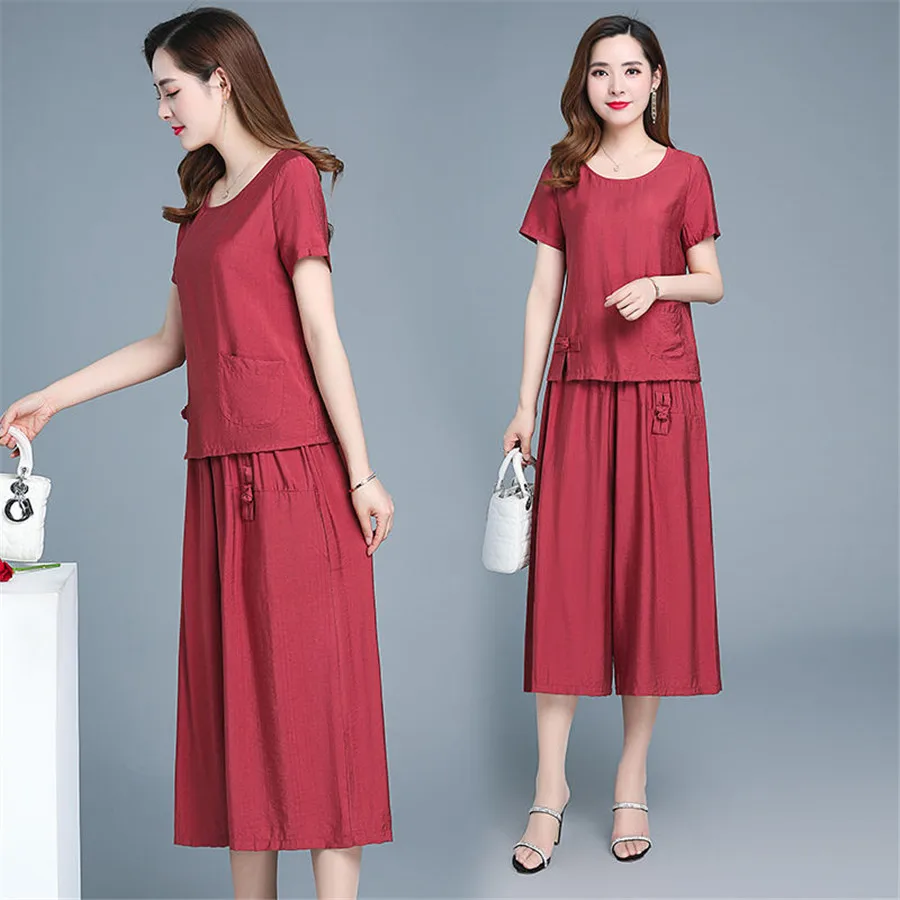 Женские свободные штаны модные повседневные брюки комплект из двух предметов