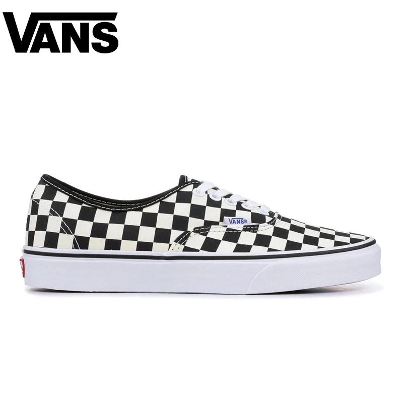 

Original vans old spool men's skateboarding shoes comfortable outdoor shoes black canvas Plaid women's Sneakers Size 36-44