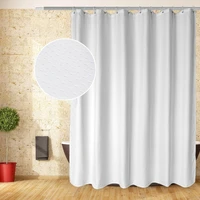 ufriday fabric white shower curtain waffle weave decor bath curtain hotel solid polyester waterproof bathroom curtain with hooks