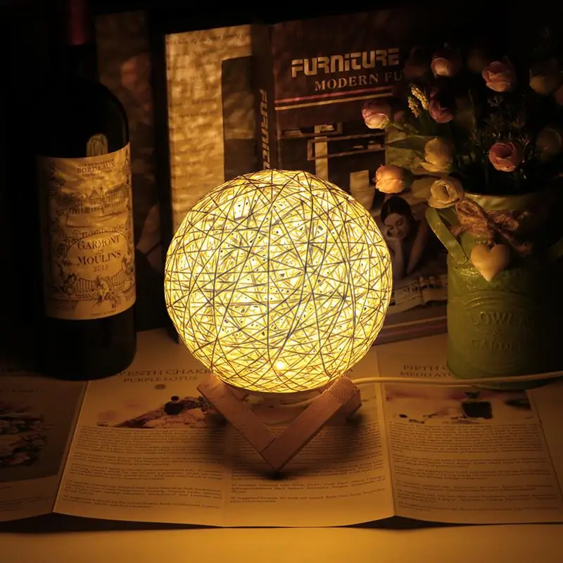 Новый Романтический креативный проектор звезд Ночной светильник ротанговый шар