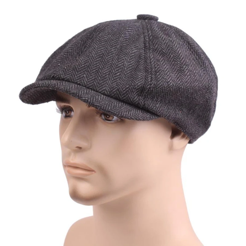 

Newsboy Cap Spring Autumn Hat For Men Golf Driving Flat Cap Berets Men Peaky Hat Bone