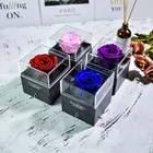 Шкатулка для ювелирных изделий в виде натуральной неизменной розы на 100 языках ожерелье с надписью Love и сохраненными цветами для подарка ей