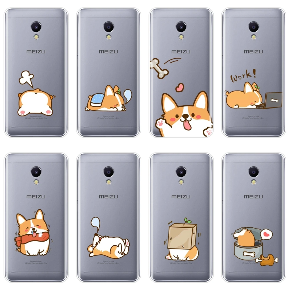 Чехол для Meizu M2 M3 M5 M6 Note силиконовый мягкий чехол с милой собакой M6S M6T M5C M5S M3S