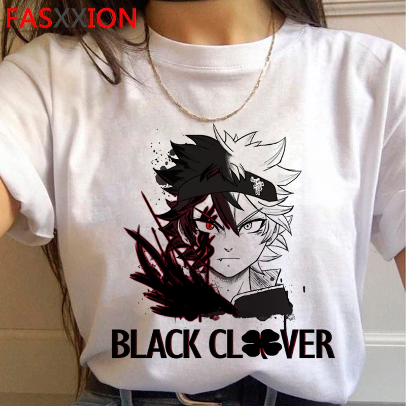 

manga asta black clover summer top male print white t shirt harajuku kawaii summer top ulzzang kawaii