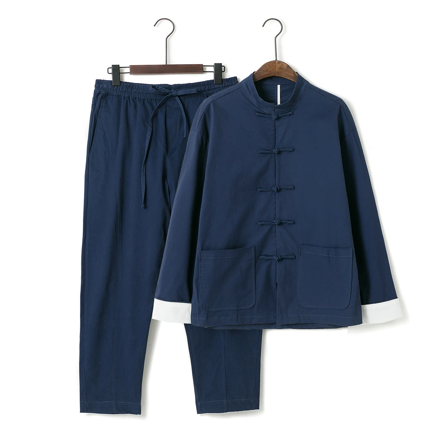 Осенняя мужская одежда в китайском стиле костюм Тан ретро Молодежный из двух