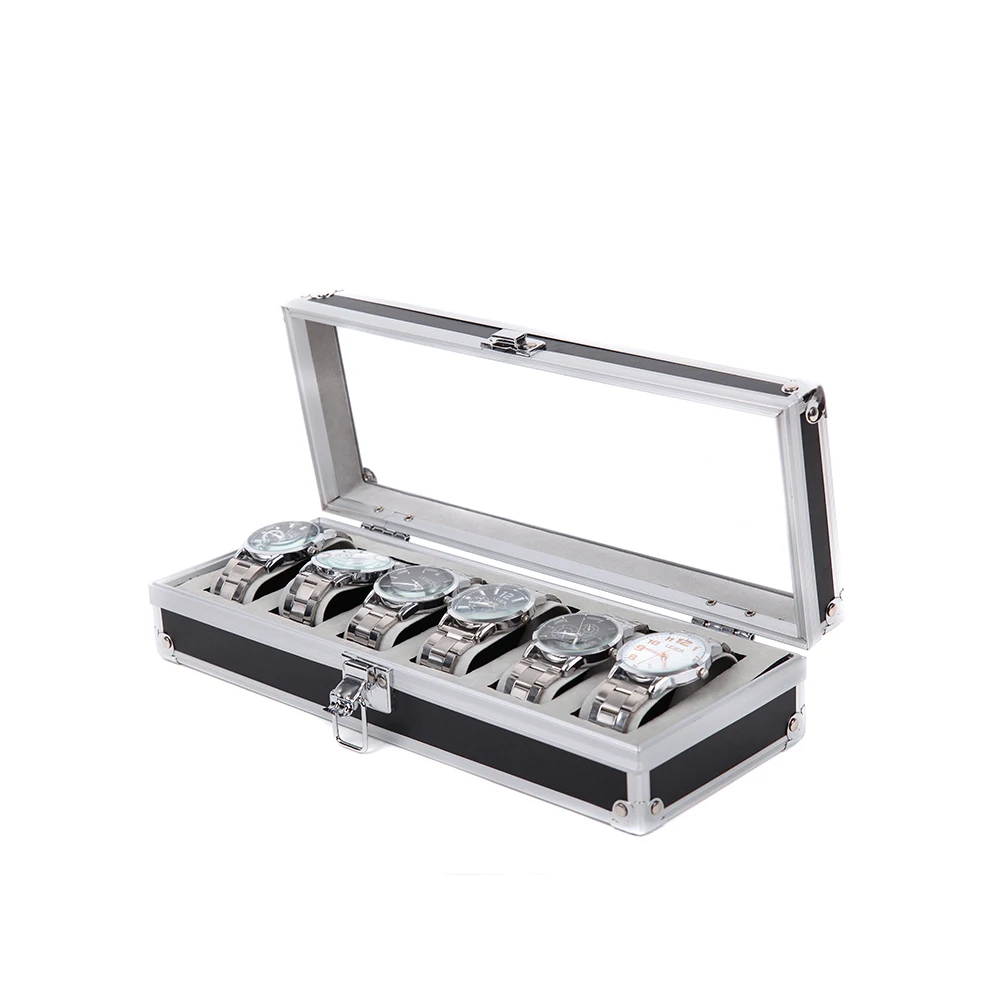6 решеток роскошная коробка для часов из алюминиевого сплава
