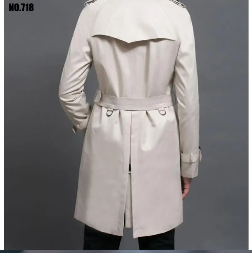 

S-6XL HOT Spring Men New Fashion Personalized Customization Large size Double-breasted Trench Coat Lapel Coat