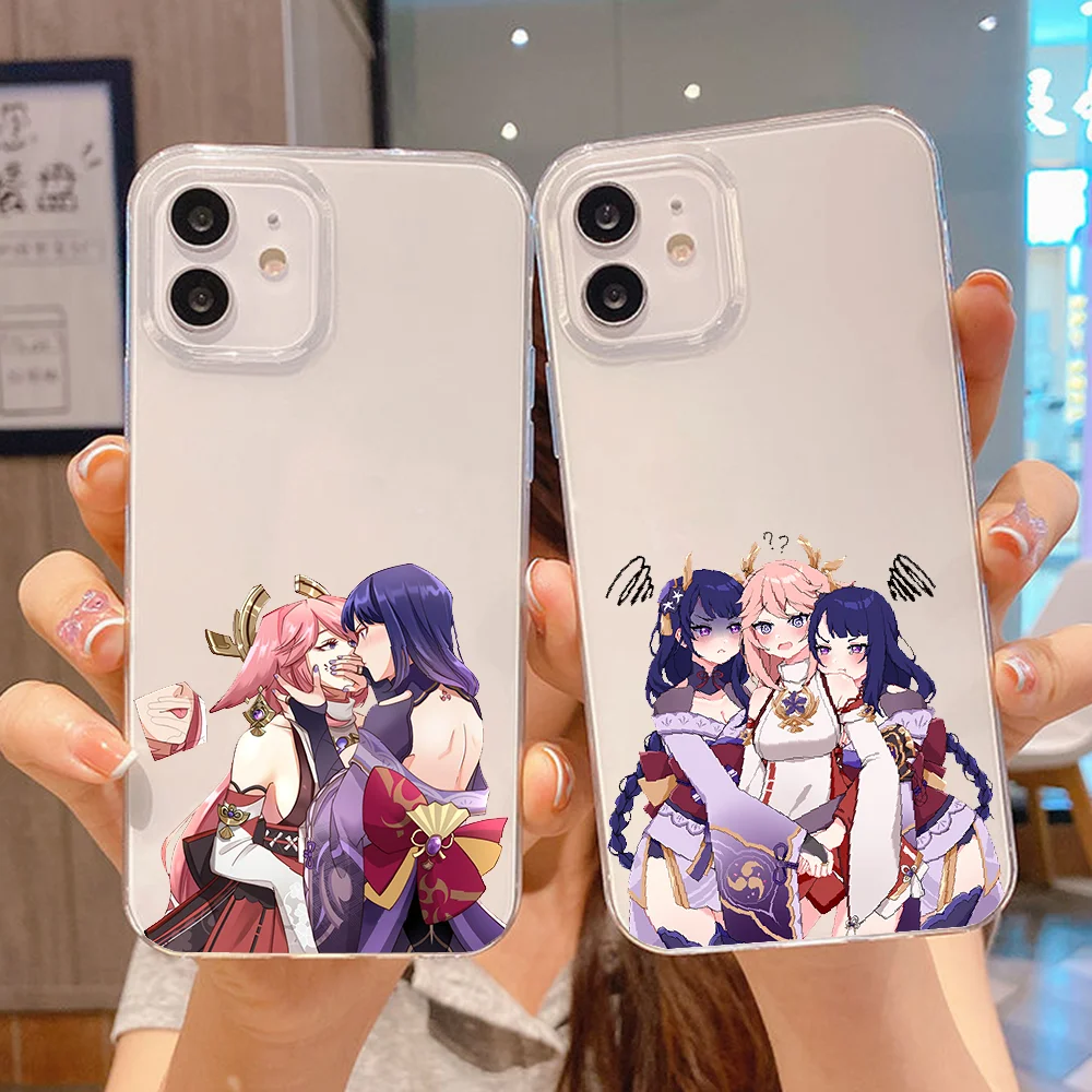 

Genshin Impact Yae MIko Phone Case For Huawei P Mate P10 P20 P30 P40 10 20 Smart Z Pro Lite 2019 transparent silicone cell cover