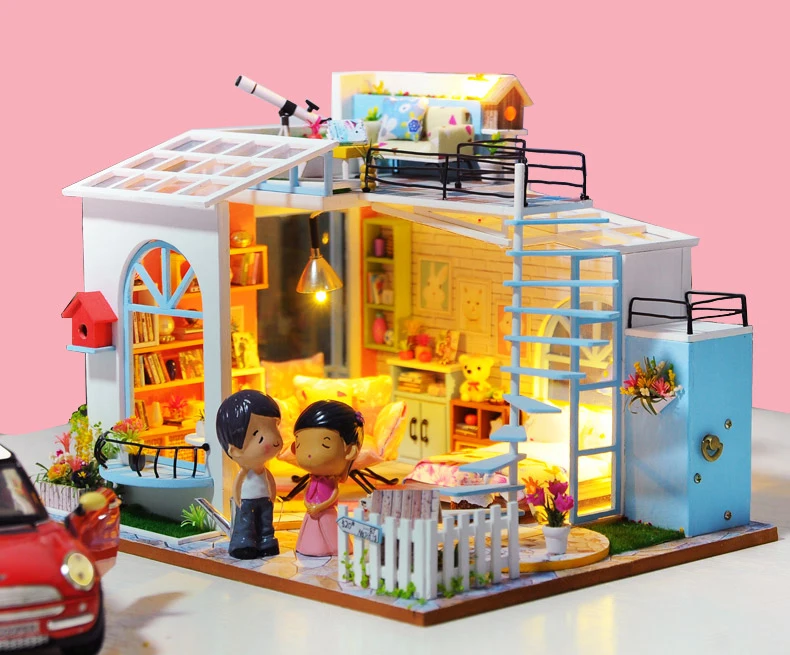 Cutebee Каса Кукольный дом миниатюрная мебель кукольный домик DIY Миниатюрные домики комната коробка театральные игрушки для детей Каса кукольный домик A04B