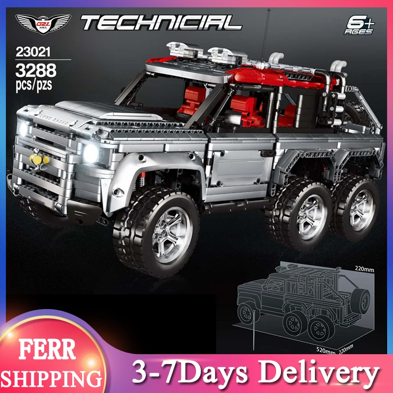 

23021 MOC технический Внедорожник Land Car Rover, средства защиты, внедорожник, набор моделей 3288 шт., строительные блоки, кирпичи, детские игрушки, совм...