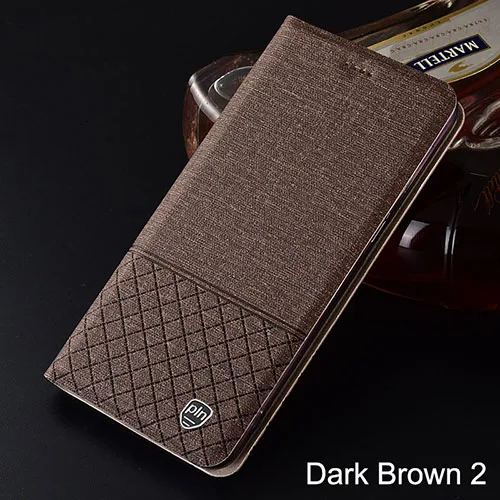 dark brown 2 Чехол для TP-Link Neffos X9 C9 C9A C7 плед Стиль Холст Узорная Кожа, флип-чехол для Y6 Y5 N1 C5A Y5L X1 Lite Чехлы Coque - Цвет: dark brown 2