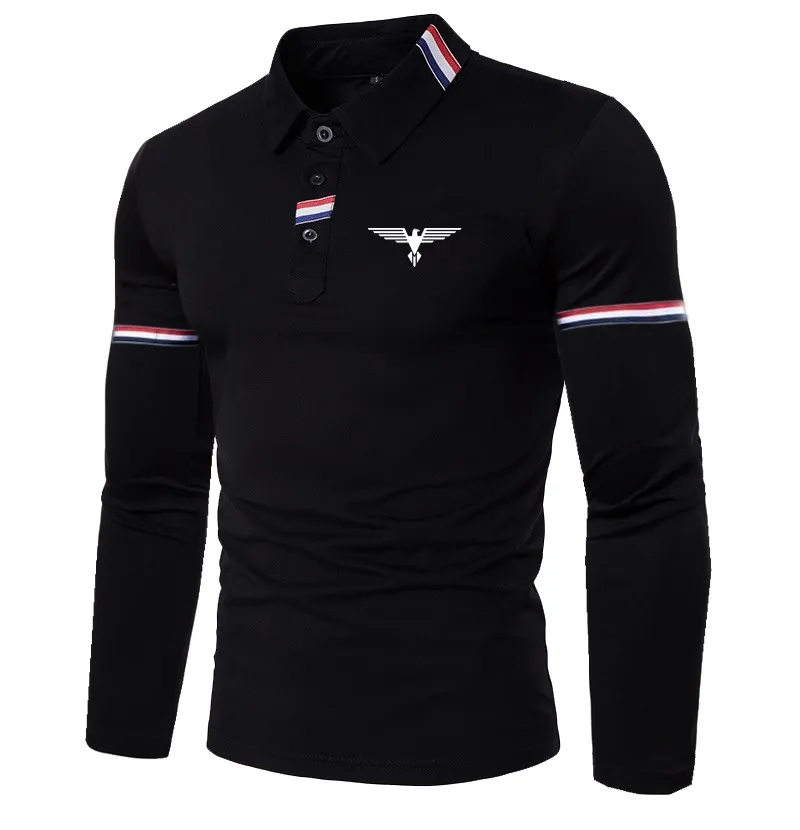 New fashion new men's long-sleeved casual polo shirt | Мужская одежда