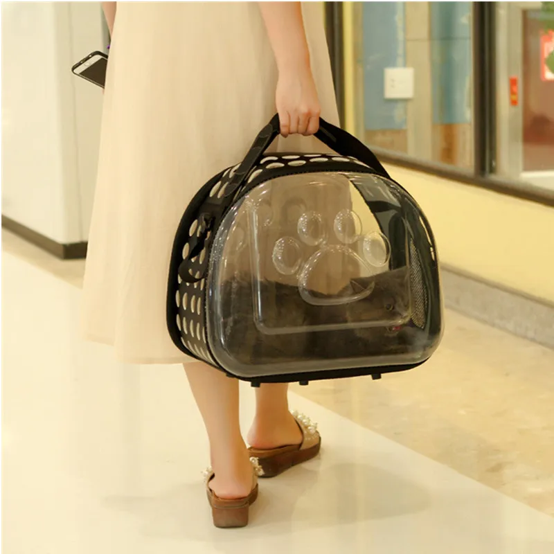 

Transparent pet bag fashion cat bag oblique cross pet out bag foldable washable four seasons universal comfortable and spacious