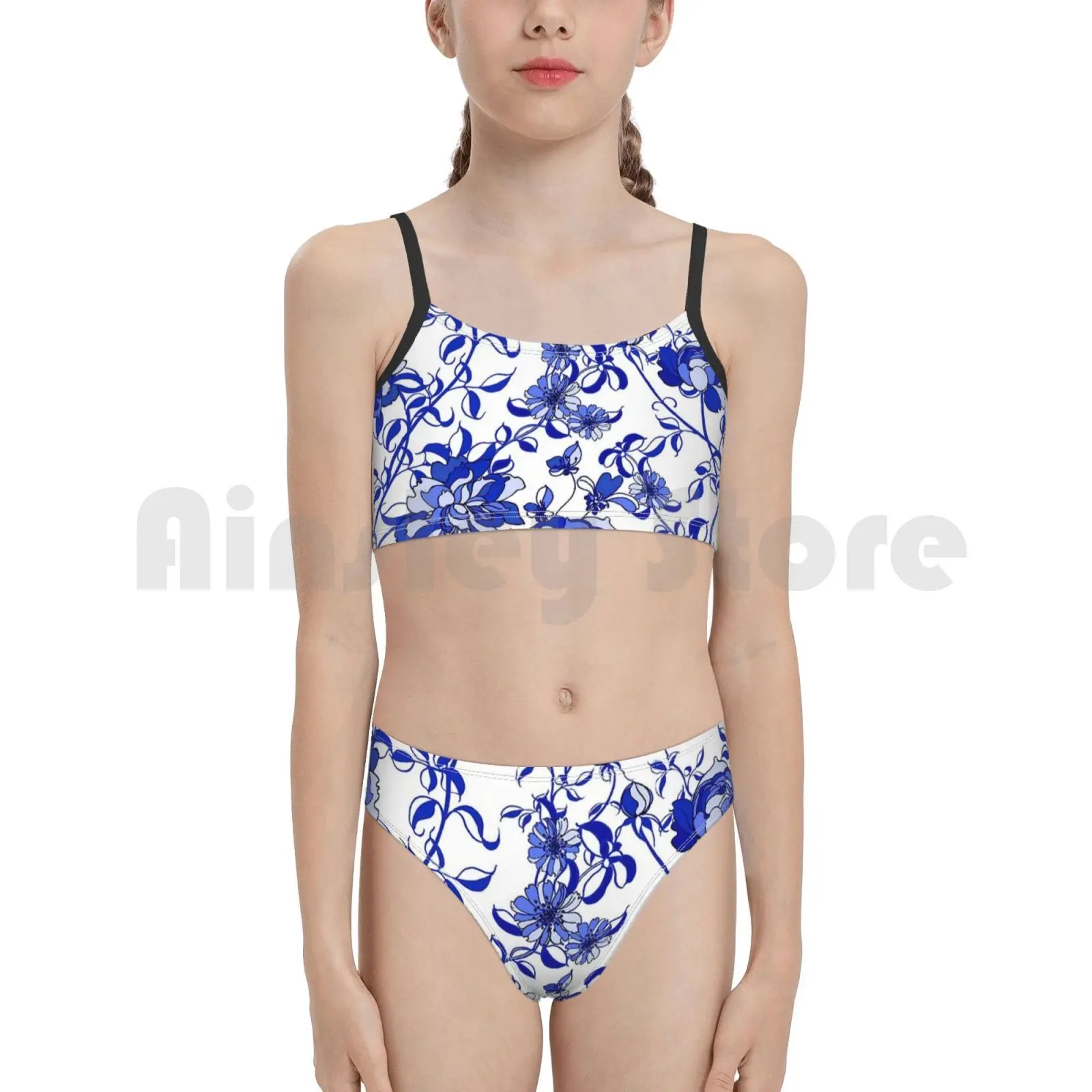 Голландский дизайн: винтажный купальник с художественным принтом бикини мягкой