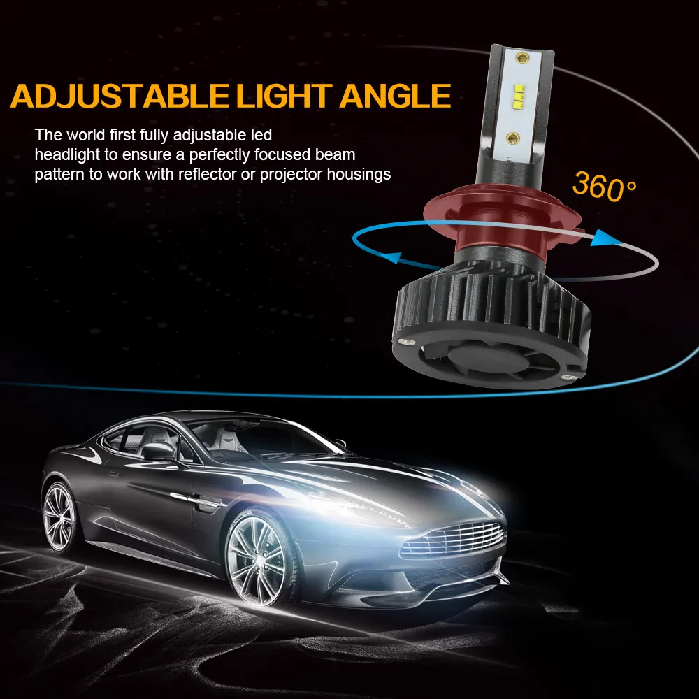 Zdatt 100W 20000LM H7 Led лампы H4 H8 H11 для авто Canbus Противотуманные фары Светильник 6000K 12V