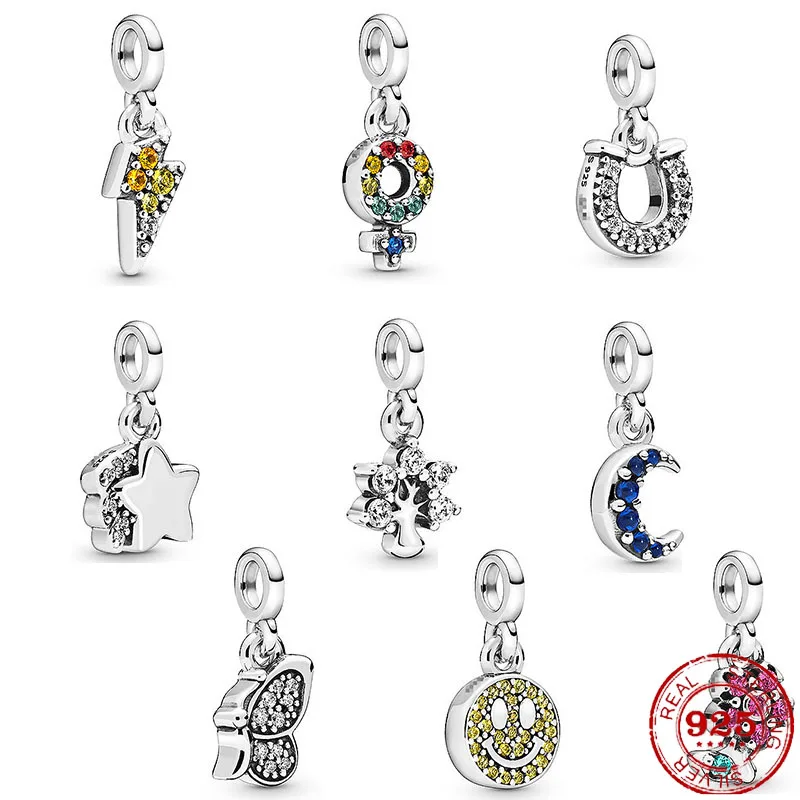 

925 пробы серебро смайлик вишня с классными большими глазами кулон DIY ювелирные украшения, драгоценные бусины, подходят к оригинальным брасл...