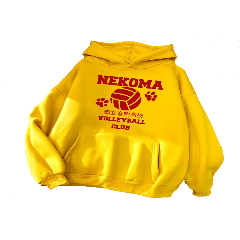 Японские толстовки с капюшоном Харадзюку С принтом логотипа Аниме Haikyuu NEKOMA