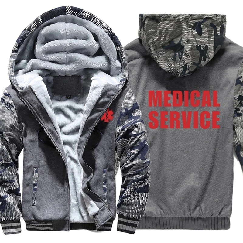 

Winter Keep Warm EMT Paramedic Emergency Medical Services Hoodies Sweatshirt Hoodie Men Sportswear Outwear Hoody Male Thick Coat