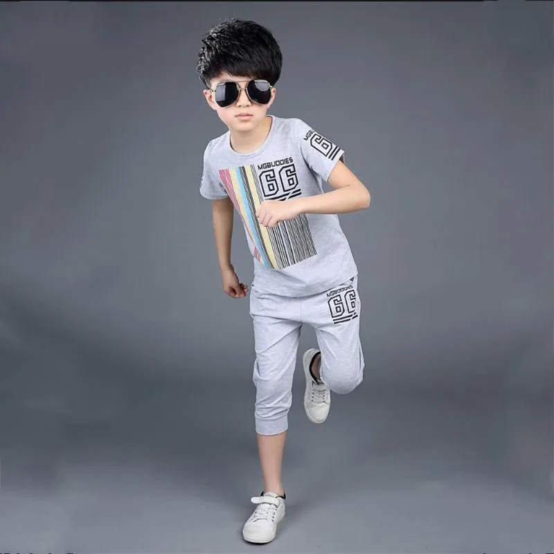 Новинка лета 2022 спортивный комплект для маленьких мальчиков хлопковая футболка