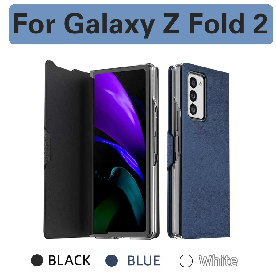 

Luxury Flip Case for Samsung Galaxy Z Fold2 5G All-inclusive Explosion Proof Cover Cross Pattern Shell for Galaxy Z Fold 2 Case