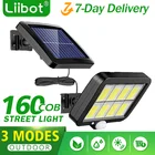 Настенный уличный светильник на солнечной батарее, водонепроницаемый светильник с пассивным ИК датчиком движения для парковки, двора, забора, улицы, сада, декоративная лампа, 160COB