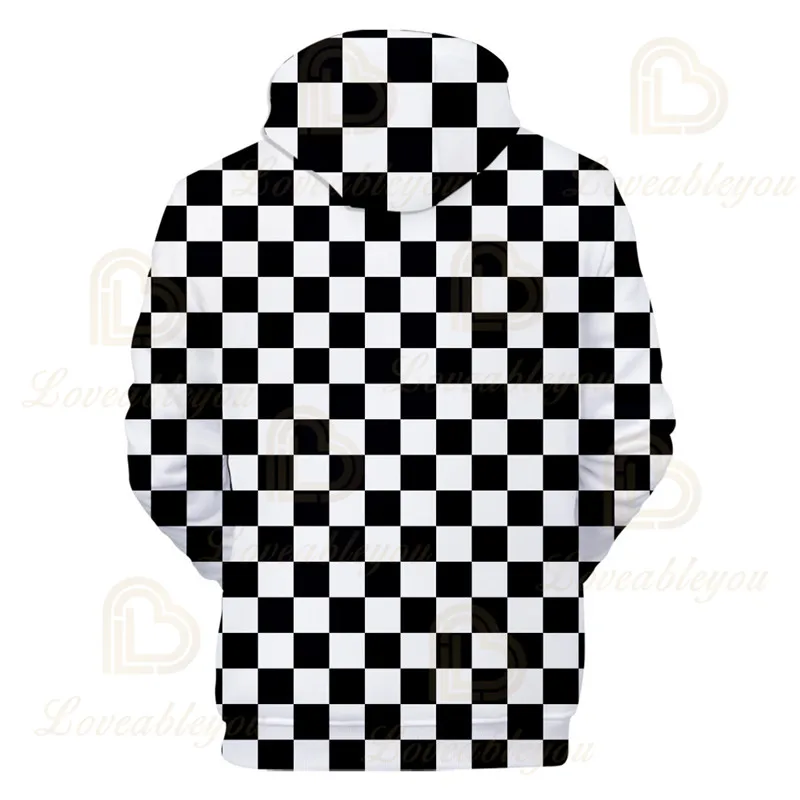 

Hot Comic Ghost Blade 3D Hoodies Men Women Print Black and White Plaid Streetwear Autumn Sweatshirt 3D Demon Slayer Hooded