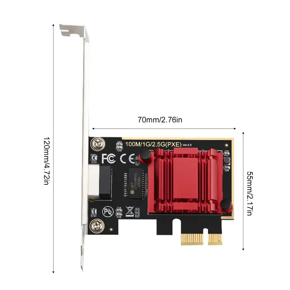 Game PCIE card 2500Mbps Gigabit Network Card 10/100/1000Mbps RTL8125 RJ45 wired PCI-E 2.5G Adapter LAN | Компьютеры и офис
