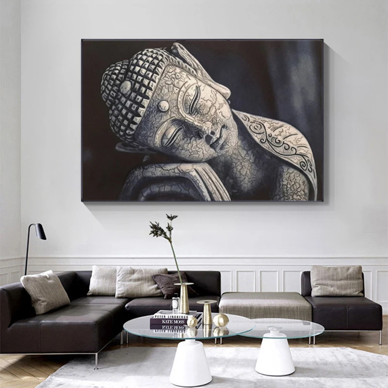 Китайская статуя Будды Картина на холсте религиозные постеры и принты настенные