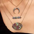 Женское Ожерелье с разноцветным кристаллом и геометрическим дизайном