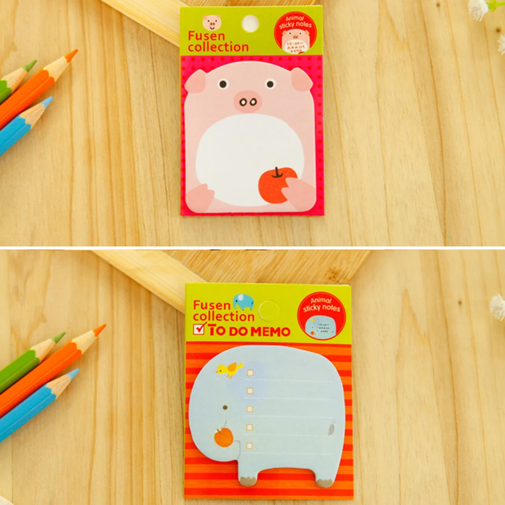 Милая клейкая бумага для заметок Annimal наклейка кавайный блокнот канцелярские