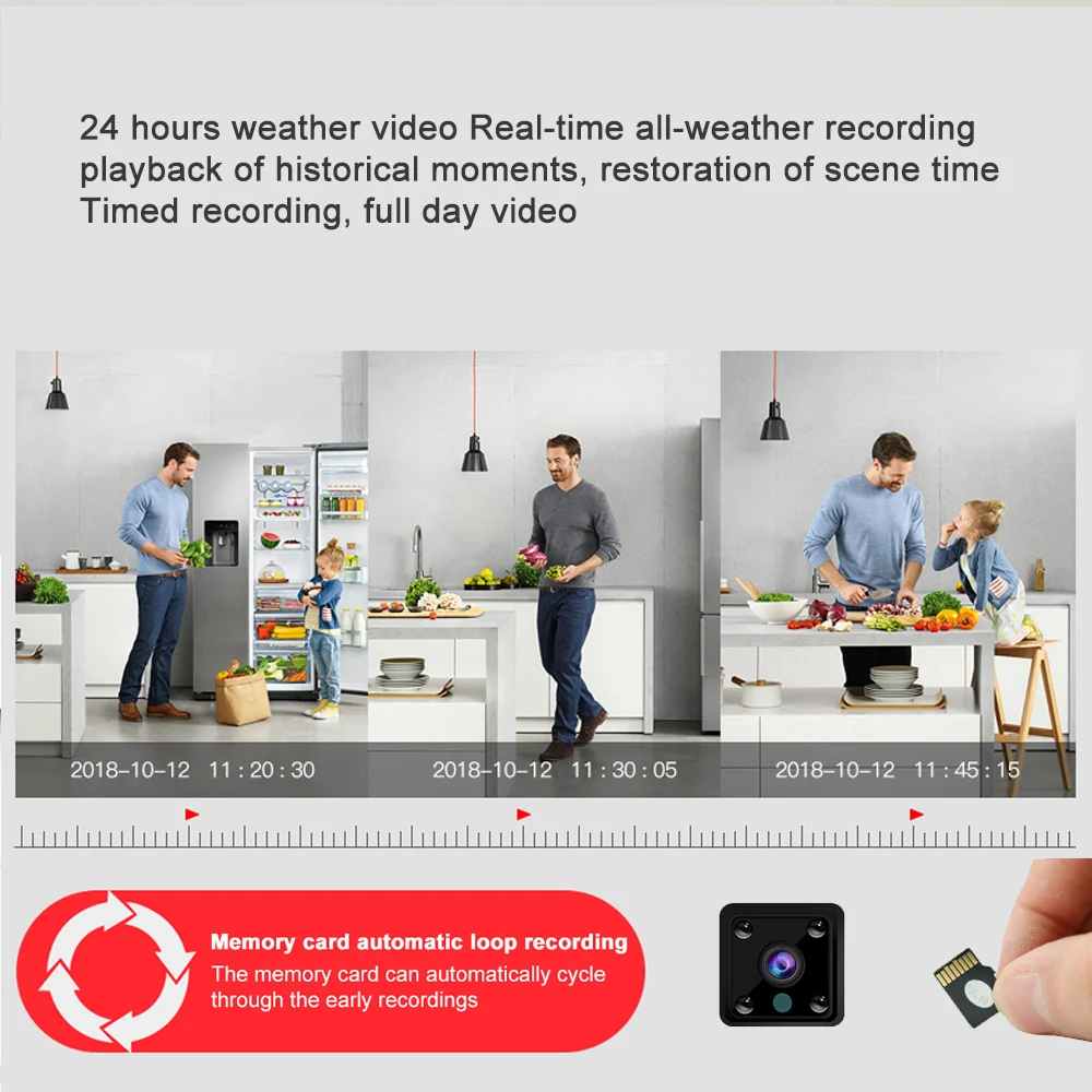Мини камера видеонаблюдения DIDIHOU HD 1080P Wi Fi ночного видения удаленный монитор