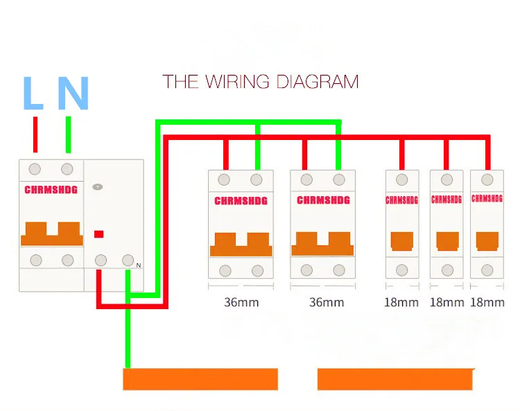 Автоматический выключатель остаточного тока RCBO 3P + N 20A 25A 30A 40A 50A 63A 230V ~ 50HZ/60HZ с