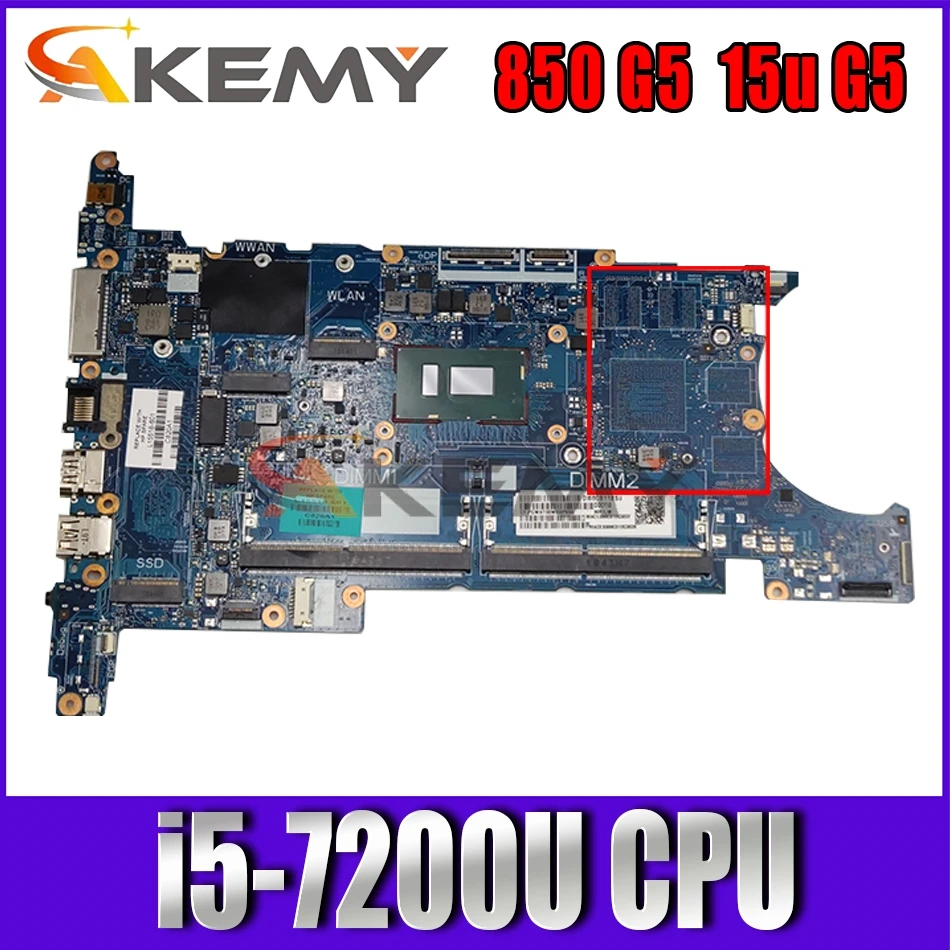 

Akemy For HP ELITEBOOK 850 G5 15U G5 laptop motherboard mainboard 6050A3079801-MB-A01 with i5-7200U CPU GM tested full 100%
