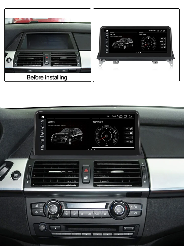 ID7 ips Android 9 0 6 ядро автомобиля gps радио плеер навигация для BMW X5 E70 X6 E71 2007 2008 2009 2010 2011