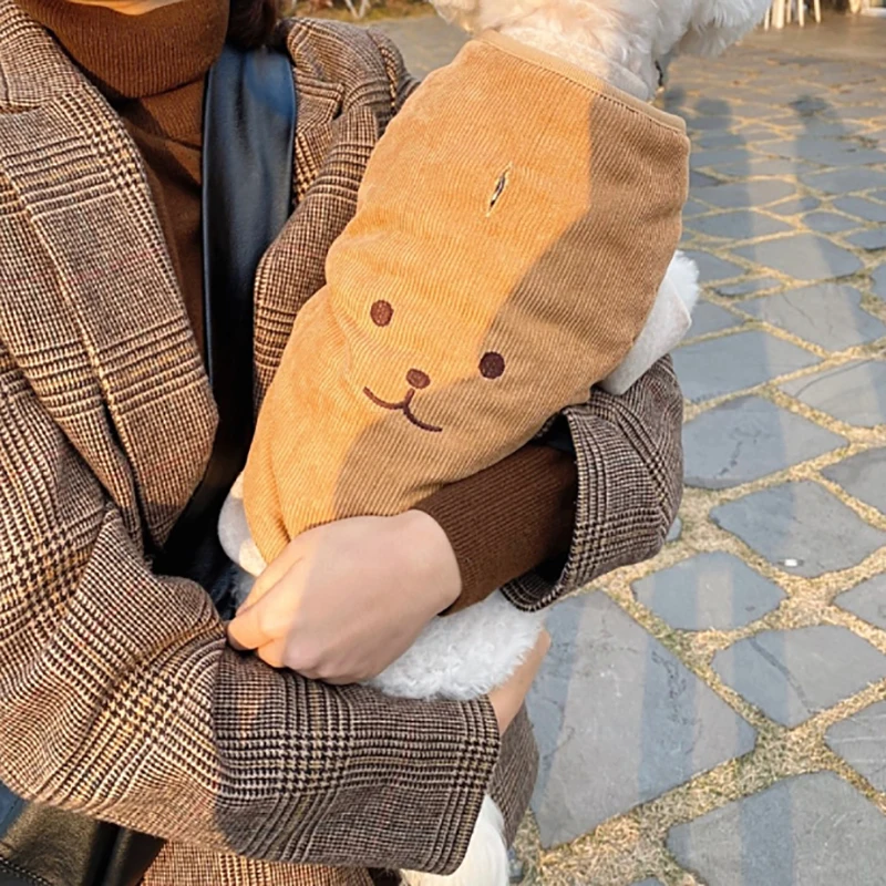 Chaqueta con estampado de dibujos animados para perro, abrigo para mascota abrigado, Gato de peluche, ropa c&aacute;lida para cachorro, Oto&ntilde;o e Invierno-2