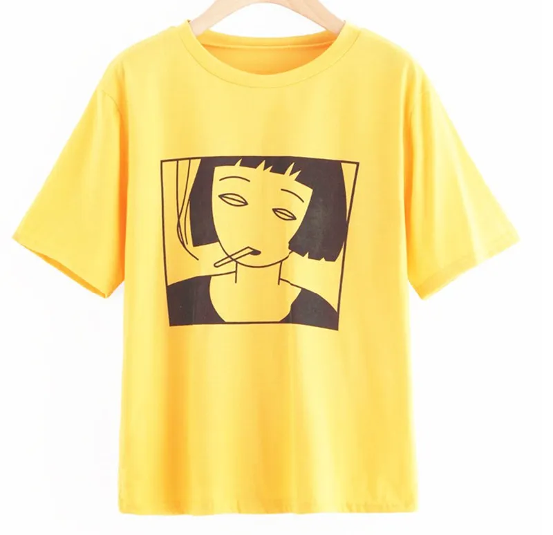 

Футболка женская с коротким рукавом, милая Повседневная хипстерская рубашка в японском стиле Харадзюку, с цветочным принтом, в стиле кэжуал...